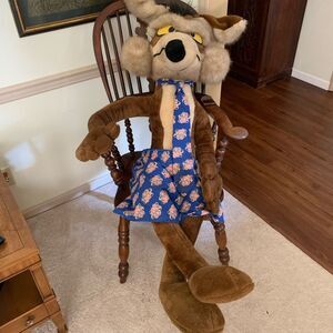 Wile E Coyote 1991 RARE Plush Jumbo Warner Bros Mighty Star Deadstock Boxers